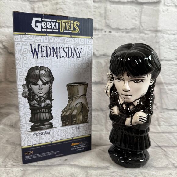 Geeki Tikis Wednesday Addams and Thing Tiki Mugs Jenna Ortega Netflix Show NEW - Picture 5 of 11